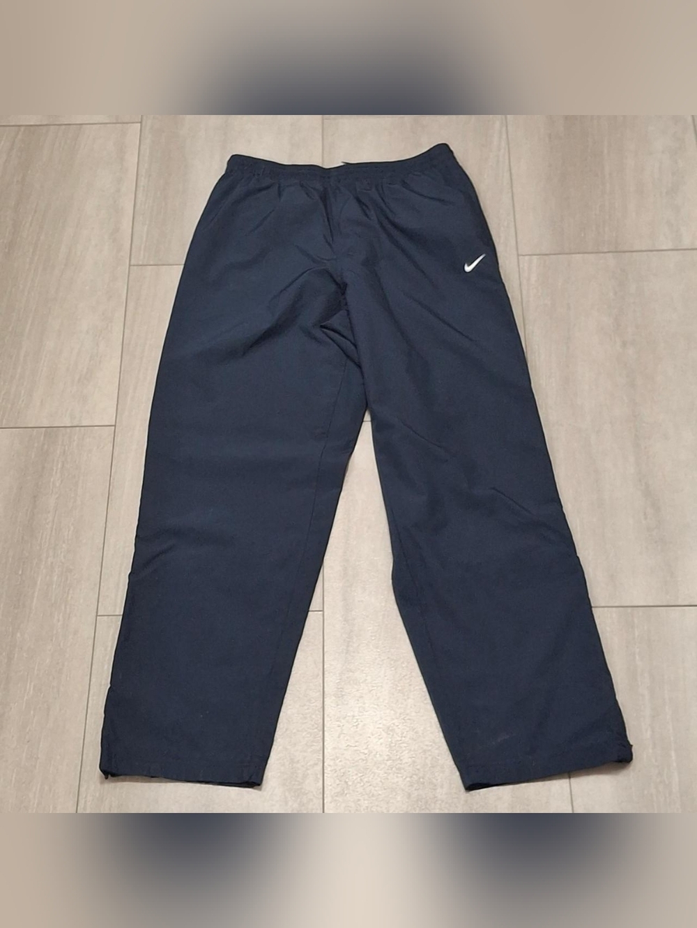 Nike Windbreaker Track Pants Men’s MEDIUM Mesh Lined Ankle Zip Baggy Y2K Blue